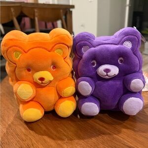Plush Bear Toy Set - Orange and Purple